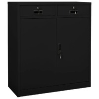  Office Cabinet Black 90x40x102 cm Steel