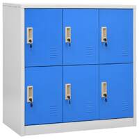  Locker Cabinet Light Grey and Blue 90x45x92.5 cm Steel