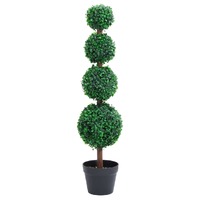  Artificial Boxwood Plant with Pot Ball Shaped Green 90 cm
