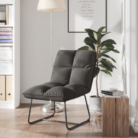  Leisure Chair with Metal Frame Dark Grey Velvet