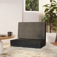  Folding Floor Chair Dark Grey Fabric