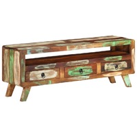  TV Cabinet Multicolour 110x30x40 cm Solid Reclaimed Wood