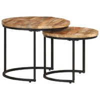  Nesting Tables 2 pcs Solid Wood Mango