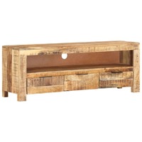  TV Cabinet 110x30x40 cm Solid Wood Rough Mango