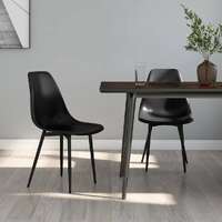  Dining Chairs 2 pcs Black PP