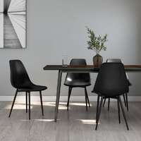  Dining Chairs 4 pcs Black PP