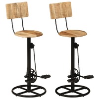  Bar Stools 2 pcs Solid Wood Mango
