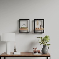  Wall Shelves 2 pcs 25x25x35 cm Solid Wood Acacia and Steel