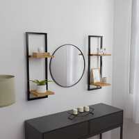  Wall Shelves 2 pcs 25x25x75 cm Solid Wood Acacia and Steel