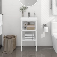  Bathroom Washbasin Frame White 40x38x83 cm Iron