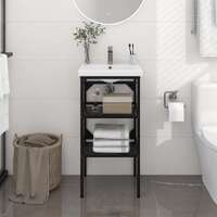  Bathroom Washbasin Frame Black 40x38x83 cm Iron