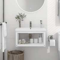  Wall-mounted Bathroom Washbasin Frame White 59x38x31 cm Iron