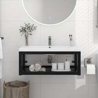  Wall-mounted Bathroom Washbasin Frame Black 79x38x31 cm Iron
