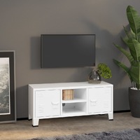  Industrial TV Cabinet White 105x35x42 cm Metal