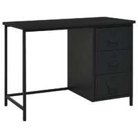  Industrial Desk with Drawers Black 105x52x75 cm Steel