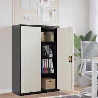  File Cabinet Anthracite and White 90x40x140 cm Steel