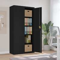  File Cabinet Black 90x40x180 cm Steel