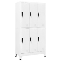  Locker Cabinet White 90x45x180 cm Steel