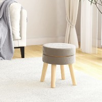  Round Hocker Dark Grey Velvet