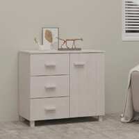  Sideboard &quot;HAMAR&quot; White 90x40x80 cm Solid Pinewood