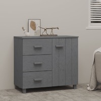  Sideboard &quot;HAMAR&quot; Dark Grey 90x40x80 cm Solid Pinewood