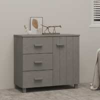  Sideboard &quot;HAMAR&quot; Light Grey 90x40x80 cm Solid Pinewood