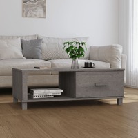  Coffee Table &quot;HAMAR&quot; Light Grey 100x55x35 cm Solid Wood Pine