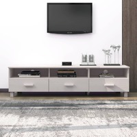  TV Cabinet &quot;HAMAR&quot; White 158x40x40 cm Solid Wood Pine