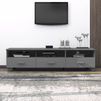  TV Cabinet &quot;HAMAR&quot; Dark Grey 158x40x40 cm Solid Wood Pine