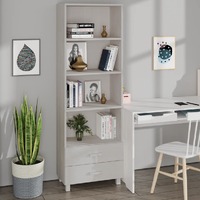  Highboard &quot;HAMAR&quot; White 60x35x180 cm Solid Wood Pine