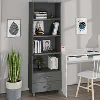  Highboard &quot;HAMAR&quot; Dark Grey 60x35x180 cm Solid Wood Pine