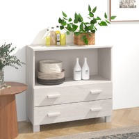  Sideboard &quot;HAMAR&quot; White 85x35x80 cm Solid Wood Pine