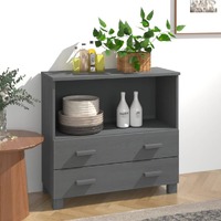  Sideboard &quot;HAMAR&quot; Dark Grey 85x35x80 cm Solid Wood Pine