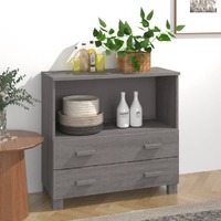  Sideboard &quot;HAMAR&quot; Light Grey 85x35x80 cm Solid Wood Pine