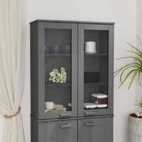  Top for Highboard&quot;HAMAR&quot; Dark Grey 85x35x100cm Solid Wood Pine
