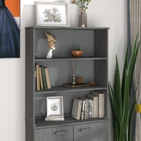  Top for Highboard&quot;HAMAR&quot; Dark Grey 85x35x100cm Solid Wood Pine