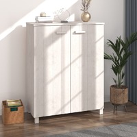  Shoe Cabinet &quot;HAMAR&quot; White 85x40x108 cm Solid Wood Pine