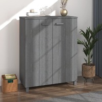  Shoe Cabinet &quot;HAMAR&quot; Dark Grey 85x40x108 cm Solid Wood Pine