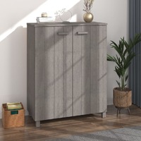  Shoe Cabinet &quot;HAMAR&quot; Light Grey 85x40x108 cm Solid Wood Pine