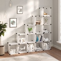  Storage Cube Organiser with 15 Cubes Transparent PP