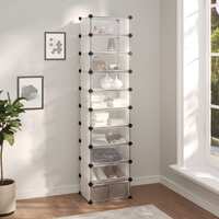  Shoe Rack Transparent 44x32x174 cm PP