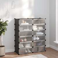  Shoe Rack Black 94.5x36.5x106 cm PP