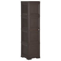  Plastic Cabinet 40x43x164 cm Wood Design Brown