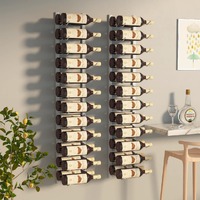  Wall Mounted Wine Rack for 24 Bottles 2 pcs White Iron