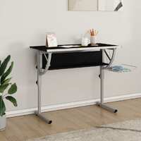  Craft Desk Black and Grey 110x53x(58-87) cm Engineered Wood and Steel