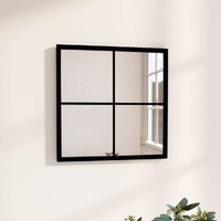  Wall Mirror Black 40x40 cm Metal