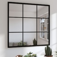  Wall Mirror Black 60x60 cm Metal