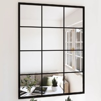  Wall Mirror Black 80x60 cm Metal