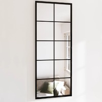  Wall Mirror Black 100x40 cm Metal