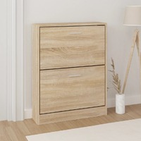  Shoe Cabinet Oak 59x17x81 cm Engineered Wood